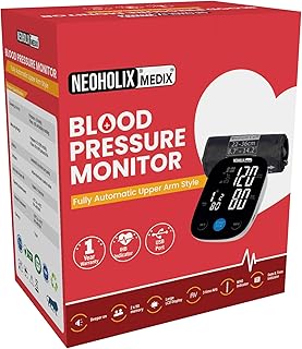 Medix Neo-BP01 Digital Blood Pressure Monitor – Fully Automatic Upper Arm Style, Accurate Readings, Large Display, Easy-to-Use for Health Monitoring