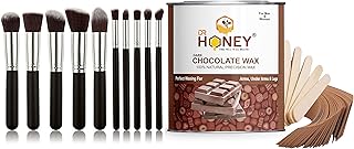 DR HONEY hair removal dark chocolate wax 600 gram and Makeup Brush (pack of 10) Eye-Shadow Makeup Brush Set