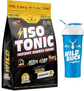 Wild Buck Isotonic Instant Energy Drink,Extended Workout Electrolyte Drink with Anabolic Stack 2:1:1 BCAA,Dextrose Monohydrate|833mg Electrolytes[32 S