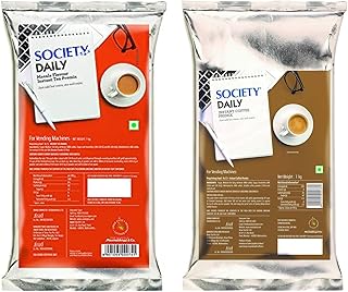 Society Tea Daily Coffee Premix Pouch, 1 Kg & Ground Daily Masala Premix Pouch, 1 Kg