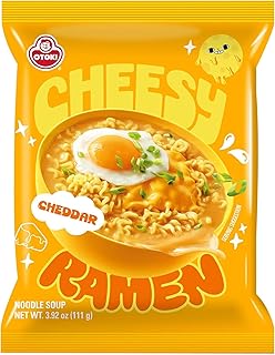 OTOKI Cheesey Ramen Korean Style Instant Noodles Cheddar flavor 111g, Pack of 8, The product of Korea