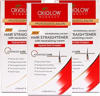 Oxyglow Professional Salon Hair Straightener With Neutralising Cream 200ml Pack of 3