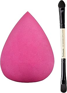 Omidazzle Premium Ultra Soft Makeup Sponge with Wooden Eyeshadow Brush, Beauty Blender Set, 2 Pieces