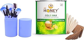 DR HONEY hair removal cold wax 600 gram and Makeup Brush (pack of 12) Eye-Shadow Makeup Brush Set blue box