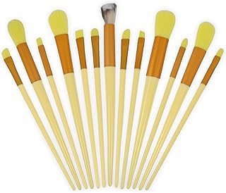 BeFunky 13pcs Soft Makeup Brush Set Makeup Brushes Foundation Powder Eyeshadow Eyebrow Brush Set Cosmetic Brush with Synthetic Bag (Yellow)