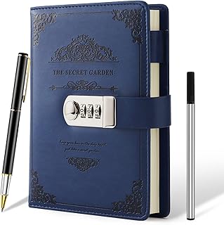 XIYUNTE Journal with Lock Personal Diary, A5 Lockable Notebook with Pen & Gift Box, Lockable Journal for Adults, Refillable Secret Diary with Lock, 20