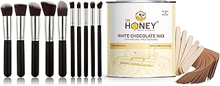 DR HONEY hair removal white chocolate wax 600 gram and Makeup Brush (pack of 10) Eye-Shadow Makeup Brush Set