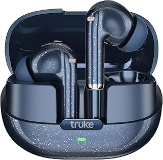 truke New Launch Buds Aura True Wireless in Ear Earbuds with 70Hrs of Playtime and Fast Charging Ear Buds, 13mm Titanium Drivers, Quad-MIC ENC TWS, 40