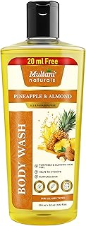 Multani Naturals Pineapple & Almond Body Wash | Refreshing Herbal Body Cleanser for Men & Women | Nourishing, Paraben & Sulphate Free | Suitable for A