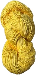 Mercerized Cotton Embroidery Yarn, 6 Ply, for Crochet, Craft, Embroidery, Knitting, by Yarn Thread Company (Yellow, 100 gm)