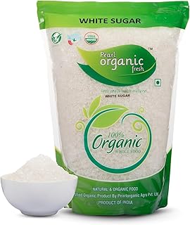 Pearl Organic Fresh White Sugar (Chini) | Unrefined Natural Cane Sugar | Chemical-Free & Sulphur-Free Sweetener | Fine Crystals for Tea, Coffee, Sweet