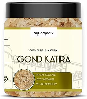 AYUORGANIX Gond Katira 350g – 100% Natural & Edible Tragacanth Gum | Ayurvedic Cooling Herb for Summer Drinks, Digestion & Skin Care | Organic Gond fo