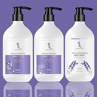 Deep Hydration Combo Therapy for Men, Women with Keratin Protein Shampoo, Body Wash, Conditioner| All Natural,Vegan, Cruelty Free || Intensely Nourish
