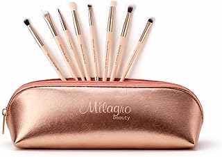 Milagro Beauty Eye Essential Makeup Brush Set | Includes Firm Blending, Eyeshadow, Eyeliner, Smudge, Large Crease, Pencil, Highlighter, Concealing, an