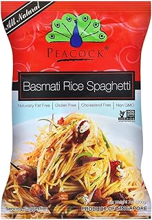 Peacock Basmati Rice Spaghetti – Gluten-Free Premium Basmati Rice Pasta, 7.05 oz ℮ 200 g