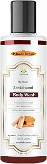 Khadi 100% Pure & Natural Sandalwood & Honey Body Wash | Gentle Shower Gel for Healthy Skin | Body Wash for Calming Sunburns | Body Wash for Soft Skin