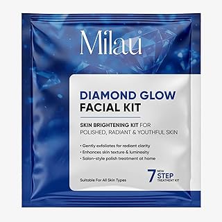 DIAMOND GLOW Skin Polishing Facial Kit – 54g | 7-Step Skin Brightening & Glow Facial at Home | Brightens, Hydrates, Single Use Facial Kit for Women_Pa