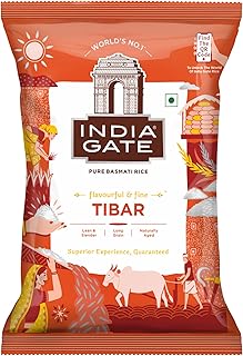 India Gate Basmati Rice Tibar, 1kg (Pack of 6)
