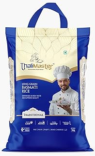 ThaliMaster Traditional Long Grain Basmati Rice – Aromatic, Easy to Cook, for Festive and Everyday Meals (5 kg)