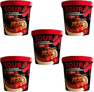 UMAI ZHENGWEN Sour Flavour Instant Hot & Sour Sweet Potato Glass Noodles 121g | Instant Sweet Potato Noodle | Super Food | Healthy | 6 seasonings insi
