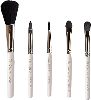 Midazzle Professional Pack of 5 Makeup Brush Set for Travel, Eye & Face Makeup (MIMB1317)