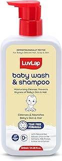 LuvLap Baby Wash & Shampoo -600ml, Milky Soft Head to Toe Wash With Oatmeal & Shea Butter, Paraben Free, Tear Free, Rich Moisturised Skin & Soft Hair,