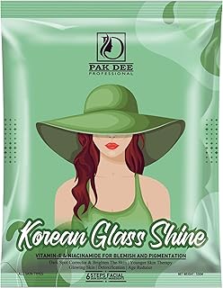 Korean Glass Shine 6 Steps Facial Kit Combo | Vitamin E & Niacinamide Facial for Glowing Skin | Brightening, Pigmentation & Blemish Care | Salon Facia