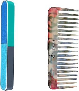 Midazzle 7-Way Nail File and Buffer Set with Shampoo Comb, Manicure and Pedicure Tool, Pack of 2