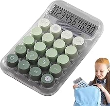 LEOMORD Mechanical Switch Calculator, 10 Digits, Green, Transparent Body, Large LCD Display, Big Buttons, Desktop, Cute, Aesthetic