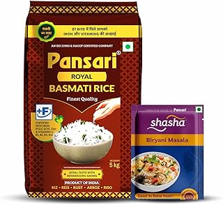 Pansari Royal Basmati rice,10 Kg Great Taste and Mesmerizing Aroma | Long Grain, Naturally Aged(2-Years) with Fortified | Basmati Rice, Biryani Rice,