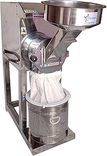 ZOZ STAR Pulverizer Machine for Masala Grinder,Atta chakki 2 in 1 Stainless Steel Flour Mill, (Grandwheel Chamber) Domestic Aata Maker, Automatic 2 in