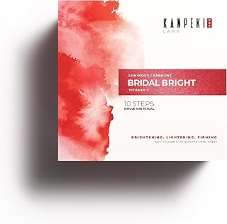 Kanpeki Labs Pro 10 Step Bridal Luminous Facial Kit | Even Tone, Dark Spot Care & Tan Removal | Collagen Support with Vitamin C, Algae & Antioxidants