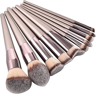 Luxury 10Pcs Champagne Makeup Brushes Set For Foundation Powder Blush Eyeshadow Concealer Lip Eye Make Up Brush Cosmetics Beauty Tools - Champagne