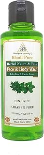 Khadi Pure Herbal Neem & Tulsi Face and Body Wash SLS-Paraben Free, 210 ml