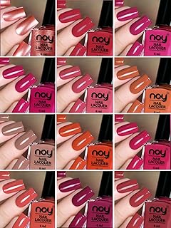 noy Quick Dry Long Lasting Nail Polish Combo Set Of 12 Combo No-02 Metallic Brown, Tan, Brown, Wine, Pink, Copper, Magenta, Carrot Pink, Red (Pack Of