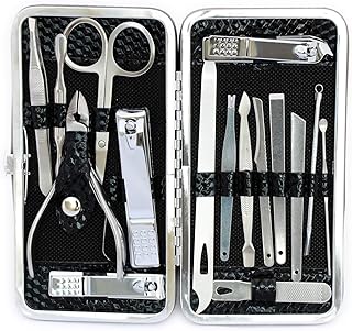 Lecherous Manicure Pedicure Set Nail Clippers Kit of 16Pcs, Stainless Steel Professional Grooming Kit, Facial & Hand & Foot Beauty Set, Nail Cutter To