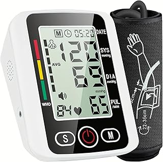 Aika AK-S11 Electronic Blood Pressure Monitor with Voice Function | Digital LCD Display | 90 Memory Storage | Wrist Cuff | 4 AA Batteries Included (1
