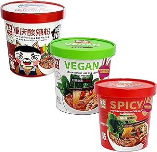 UMAI ZHENGWEN Madout Delicious Chongqing, Vegan instant, Spicy Hot & Sour Sweet Potato Glass Noodles | Instant Sweet Potato Noodle | Super Food | Heal