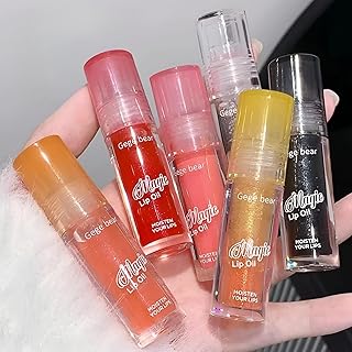 Gege Bear Fruit Extract Moist Lip Oil | Natural Moisturizer & Tint Hybrid for Dry Lips | Shiny Finish Lip Treatment | Lightweight, Non-Sticky, Long-La