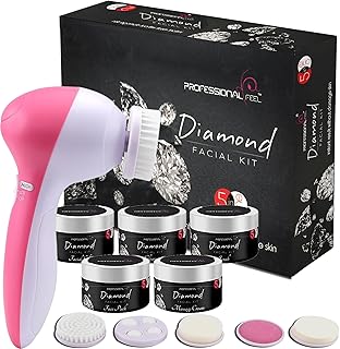 Professional Beauty Feel Diamond Facial Kit with Face Massager (Set of 5) 250 gm
