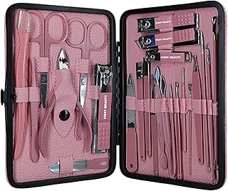All-in-One 18-in-1 Manicure Pedicure Nail Grooming Set for Girls, Women & Men | Premium Stainless Steel Nail Cutter Set with Trimmer, Cuticle Tools, N