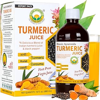 Basic Ayurveda Organic Turmeric Juice – 500 ml | For Anti-Inflammatory Pure Haldi Extract | Ayurvedic Herbal Wellness Drink | Supports Digestion, Deto