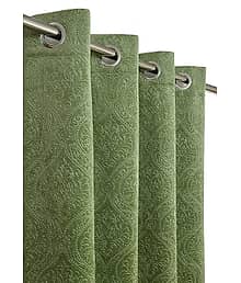 AARADHAYA CREATION Abstract Room Darkening Loop Curtain 7 ft ( Pack of 2 ) - Sea Green