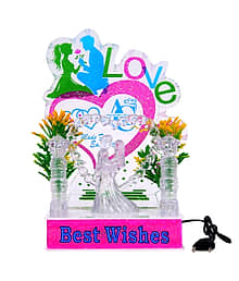 AARTISH LED Love Couple Showpiece | Best Wishes Decorative Night Lamp | Romantic Table Décor Gift for Wedding, Anniversary, Valentine & Birthday