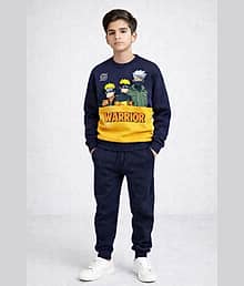 ACTLIVE Pack of 1 Boys Cotton Blend T-Shirt & Pants Set ( Navy )