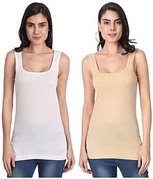 AIMLY Cotton Camisoles - Multi Color Pack of 2