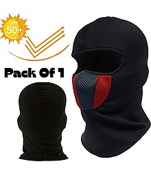 Aksmit Pack Of 1 Full Face Mask for Riders Anti-Pollution UV Sun Protection Cotton Balaclava Helmet Liner with Air Filter for Men & Women Biker Hiking