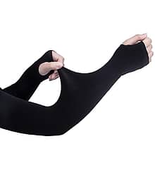 Arm Sleeves, Unisex Full Arm Fingerless Sleeves Gloves for UV, Dust, Summer, UV Sun Protection Arm Sleeves for Men & Women, Protection Arm Sleeves, 1