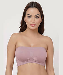 BROKE BRAND Pack of 1 Elastane Non Padded Tube Bra For Women ( Lavender )