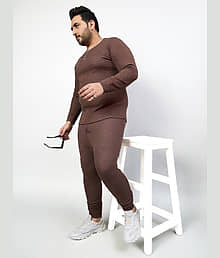 BRONATION Pack of 1 Woollen Thermal Sets For Men's ( Coffee )